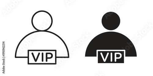 VIP person icon illustrations. Pack of vector icons for ui ux