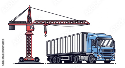 Crane Lifting Container onto Truck.