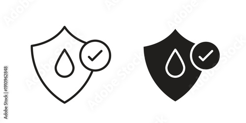 Waterproof icon illustrations. Pack of vector icons for ui ux