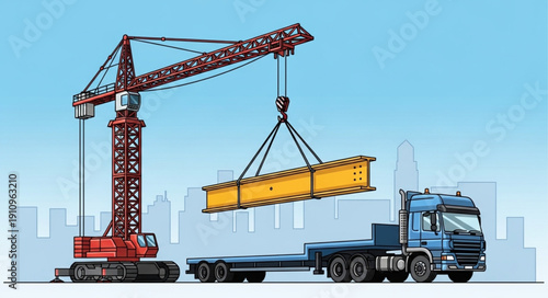 Crane lifting a cargo.