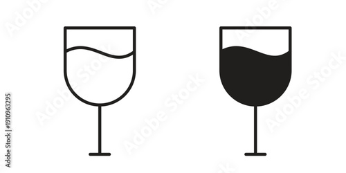 Wine glass icon illustrations. Pack of vector icons for ui ux