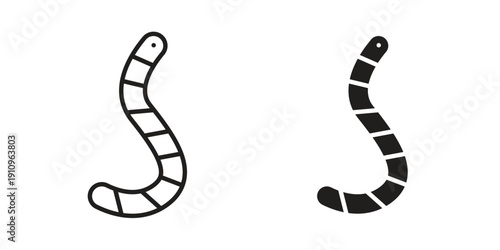 Worm icon illustrations. Pack of vector icons for ui ux