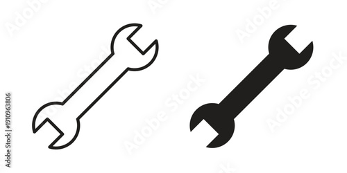 Wrench icon illustrations. Pack of vector icons for ui ux