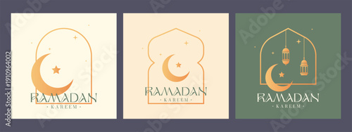 Ramadan Kareem Elegant Crescent and Lantern Islamic Post Design