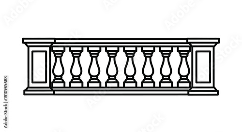 Black and white balcony railing design a decorative architectural silhouette