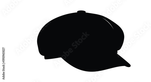 Black baseball cap isolated on a white background a striking silhouette