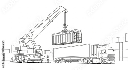 Crane Lifting Heavy Industrial Equipment.