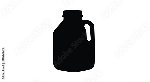 A black silhouette of a plastic jug with a handle silhouette