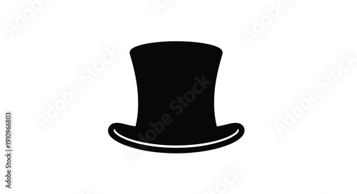 A simple black top hat graphic minimalist design silhouette