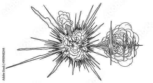 Whimsical hand-drawn cartoon rocket ship blasting off into space with stars and planets, ideal for children's themes and creative projects.