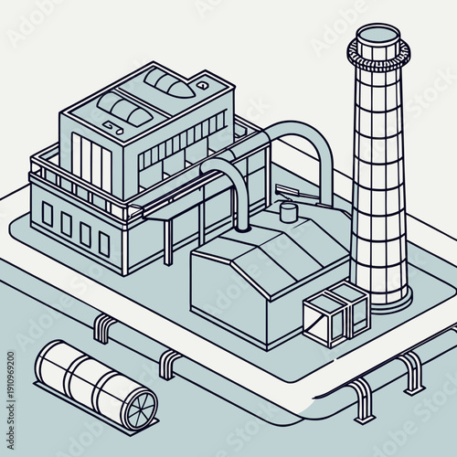 Futuristic Carbon Capture Facility with Advanced Pipelines for Reducing Atmospheric CO2 Emissions