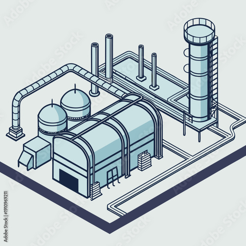 Futuristic Carbon Capture Facility with Advanced Pipelines for Reducing Atmospheric CO2 Emissions