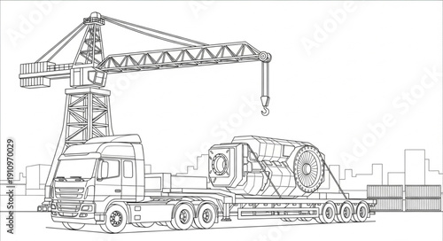 Crane Lifting Heavy Load Equipment.
