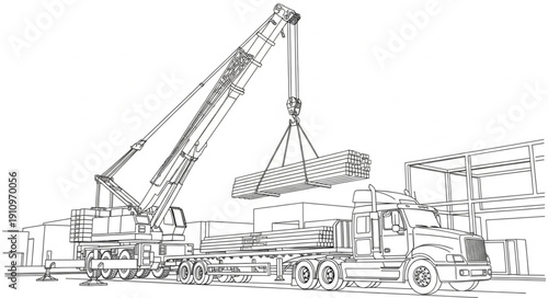 Crane Lifting Heavy Load Equipment.