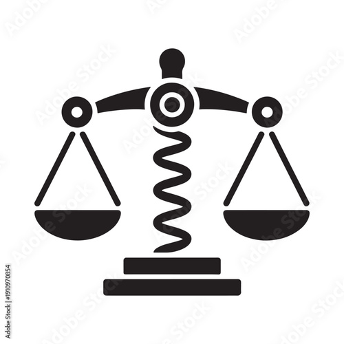 Scales of justice icon a black silhouette representing balance and law