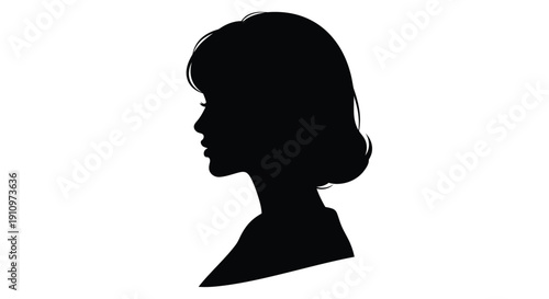 Silhouette of a woman s head and shoulders in profile view