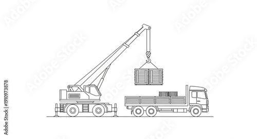 Crane Truck Heavy Machinery Equipment.