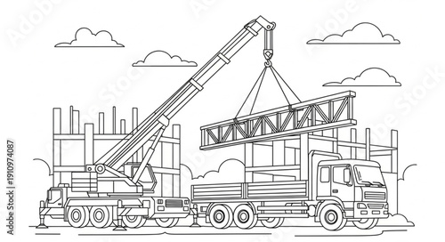 Crane Truck Heavy Machinery Equipment.
