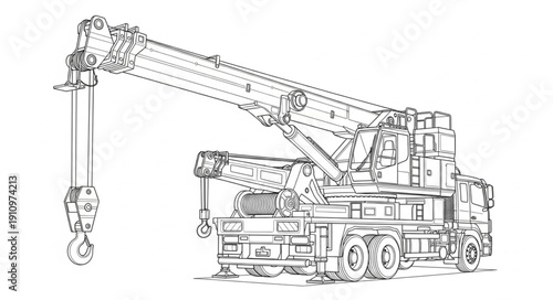 Crane Truck Heavy Machinery Equipment.