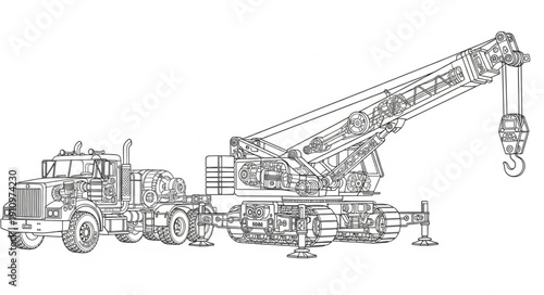 Crane Truck Heavy Machinery Equipment.