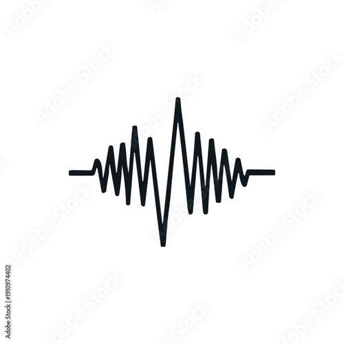 Black Sound Waveform Signal Illustration Design.