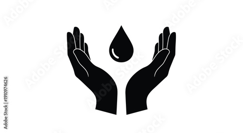 Hands cupping a water droplet a symbol of care and sustainability