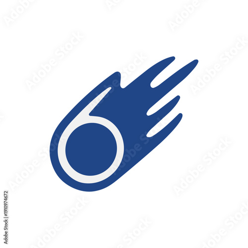 Blue Flame Icon Symbolizing Fire or Energy.