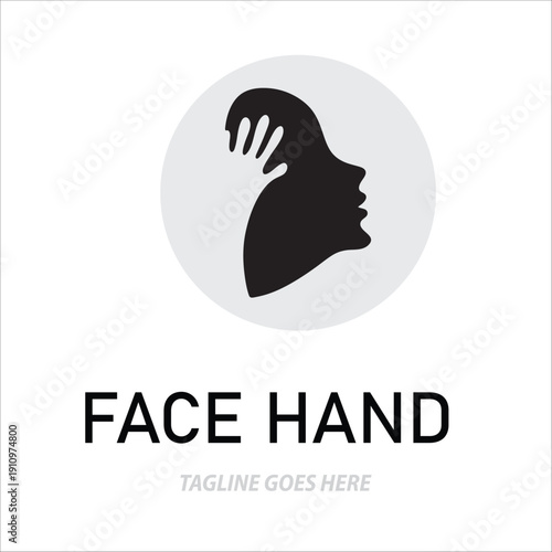 Face Hand Logo Design template Vector