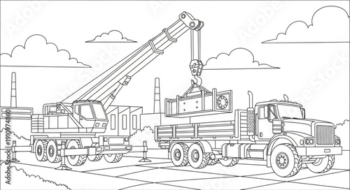 Crane Truck Construction Vehicle Equipment.