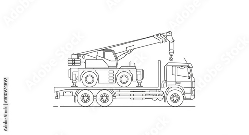 Crane Truck Heavy Duty Vehicle.