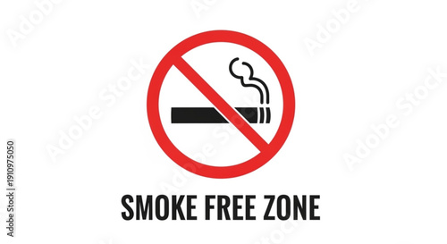 No smoking sign smoke free zone symbol red circle