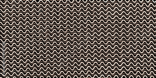 Close up of a woven textile with a repeating wavy pattern