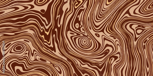 Abstract swirling pattern of brown and beige tones resembling woodgrain