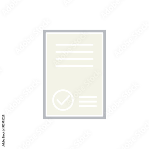 Document with Checkmark and Lines Template.