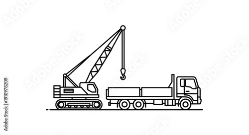 Crane Truck Heavy Machinery Equipment.