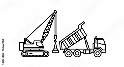 Crane Truck Heavy Machinery Equipment.
