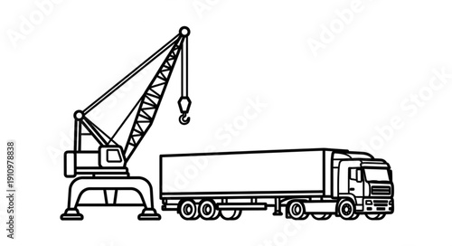 Crane Truck Heavy Machinery Equipment.