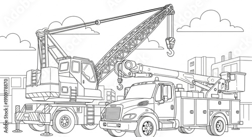 Crane Truck Heavy Machinery Equipment.