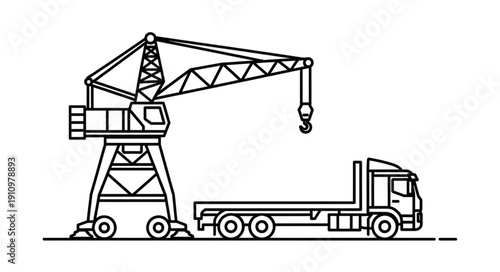Crane Truck Heavy Machinery Equipment.