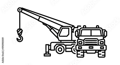 Crane Truck Heavy Machinery Vehicle.