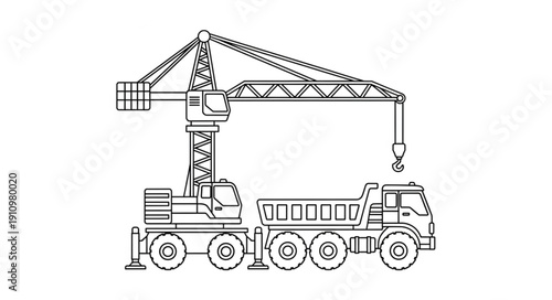 Crane Truck Heavy Machinery Vehicle.