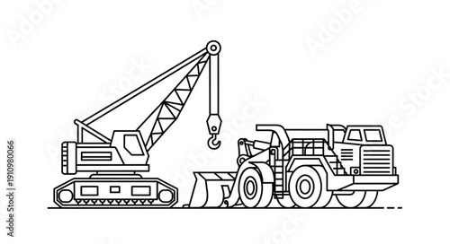 Crane Truck Heavy Machinery Vehicle.