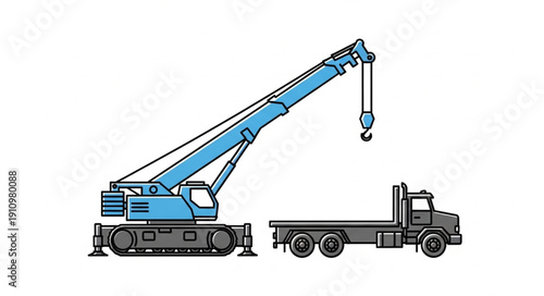 Crane Truck Heavy Machinery Vehicle.