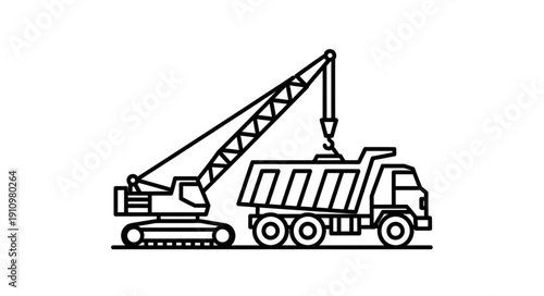 Crane Truck Heavy Machinery Vehicle.