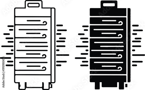 Battery icons with wireless charging symbols