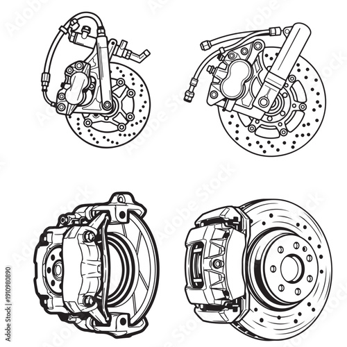 High Performance Ventilated Brake Rotor and Caliper Set