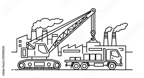 Crane Truck Industrial Machinery Equipment.