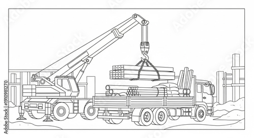 Crane Truck Industrial Machinery Equipment.