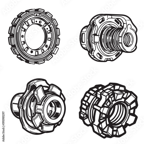 Mechanical Gear Assembly and Clutch Components