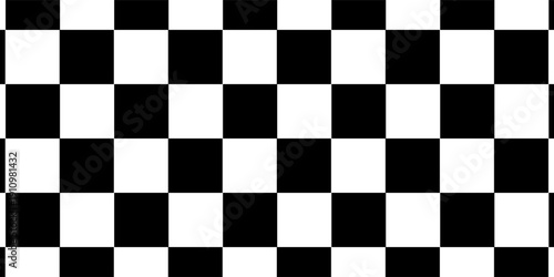 Vector checkerboard pattern. Seamless black and white brush stroke background. Checkered print with distress texture. Painted chequered ornament for kids. Childish design